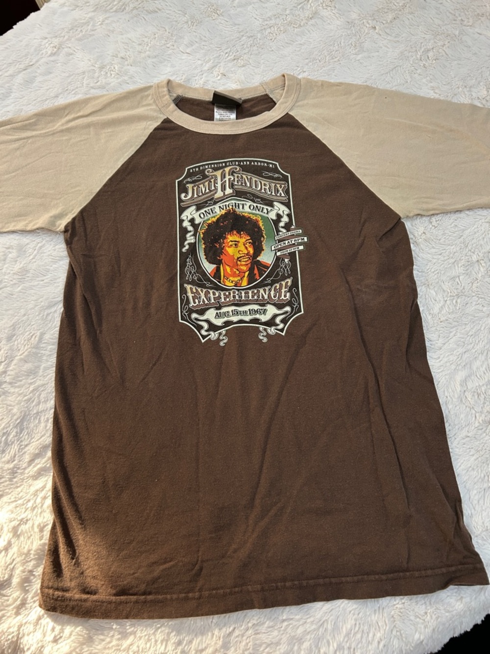 Jimi Hendrix Brown Raglan Graphic Tee